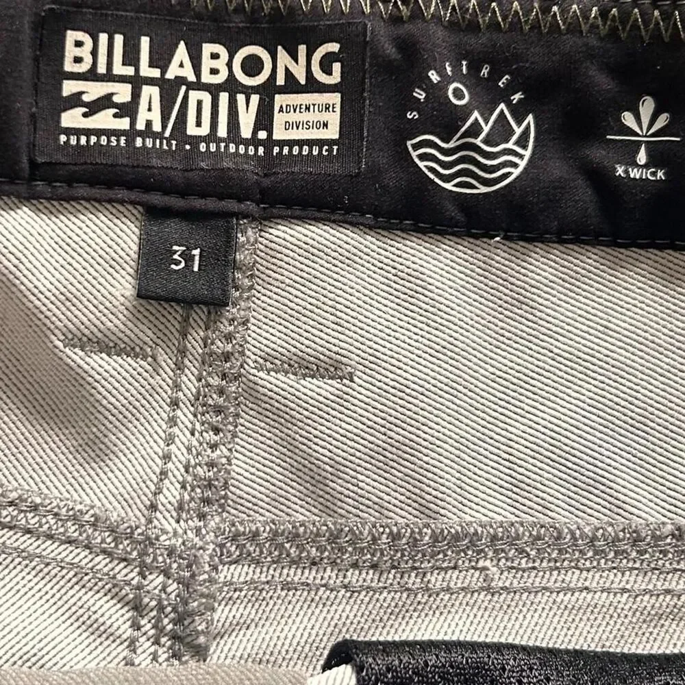 Billabong Charcoal Crossfire Submersible hybrid boardshorts men’s size 31